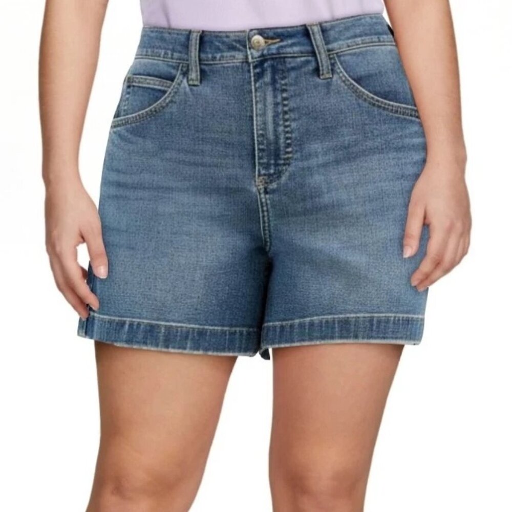 Lee Women's A-Line 4" Short Size 18 Regular Fit High Rise Wild Charge NEW